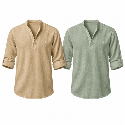 [Buy 1 Get 2] Riviera Heritage Henley Shirt