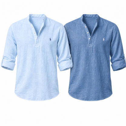 [Buy 1 Get 2] Riviera Heritage Henley Shirt
