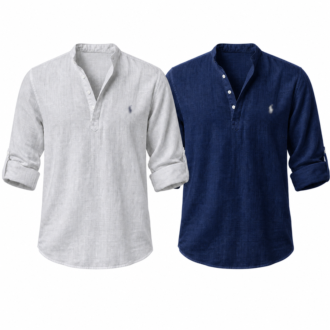[Buy 1 Get 2] Riviera Heritage Henley Shirt