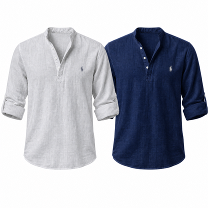 [Buy 1 Get 2] Riviera Heritage Henley Shirt