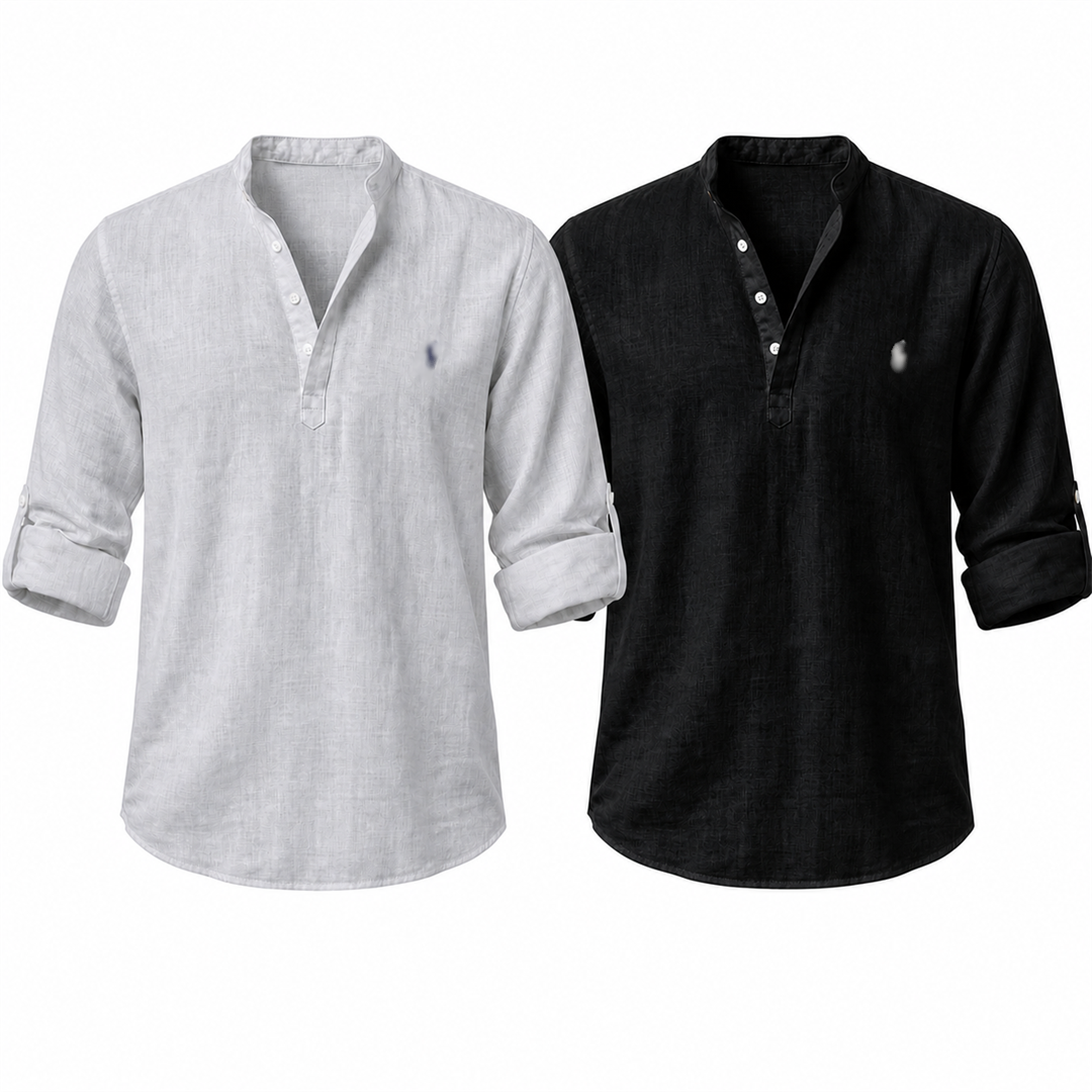 [Buy 1 Get 2] Riviera Heritage Henley Shirt