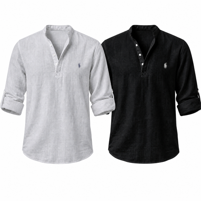 [Buy 1 Get 2] Riviera Heritage Henley Shirt
