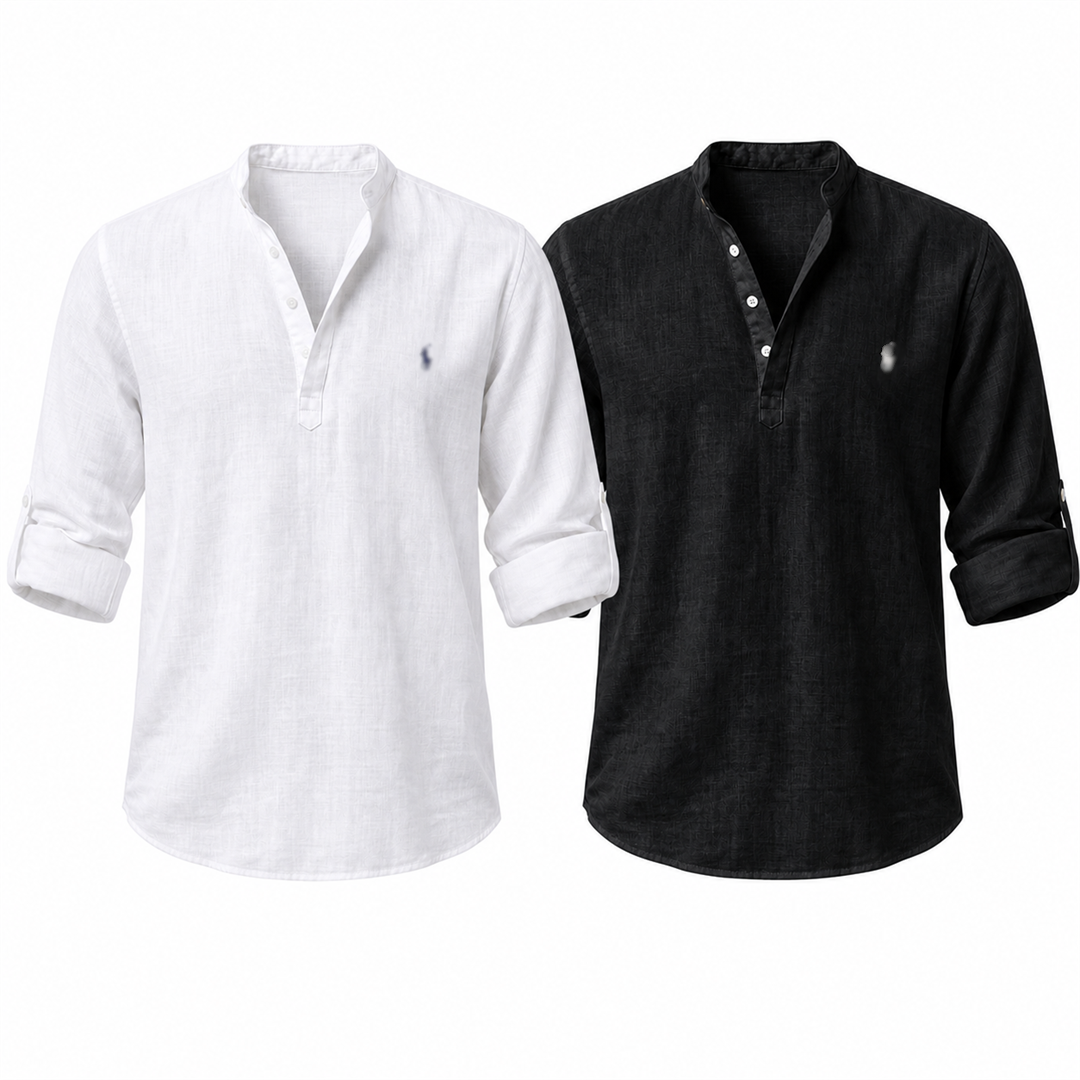 [Buy 1 Get 2] Riviera Heritage Henley Shirt
