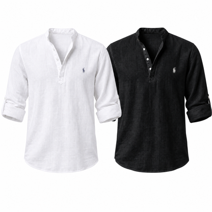 [Buy 1 Get 2] Riviera Heritage Henley Shirt