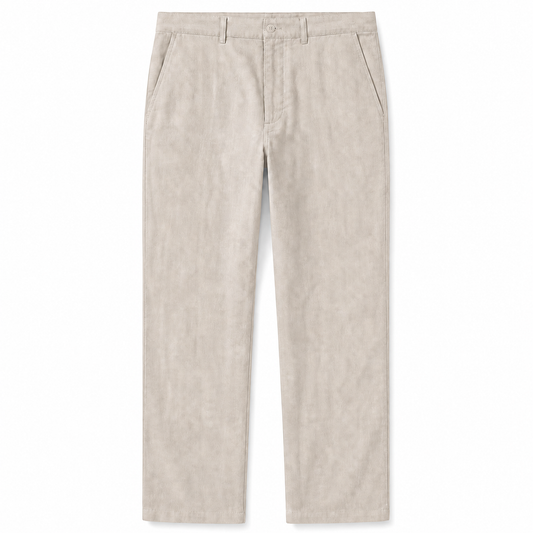 Verona Straight-Leg Linen Trousers — Army Green
