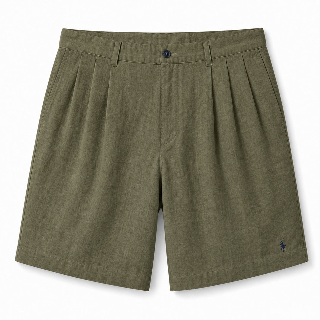 Sorrento Pleated Resort Shorts — Army Green