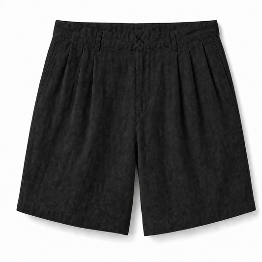 Amalfi Cotton-Linen Shorts Black