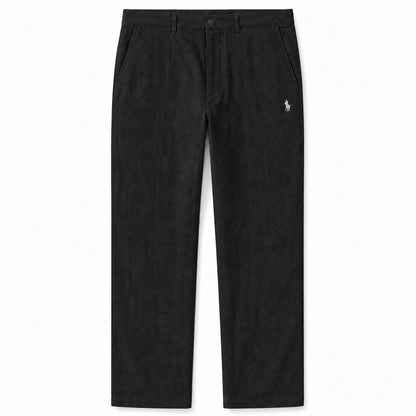 Verona Straight-Leg Linen Trousers — Black
