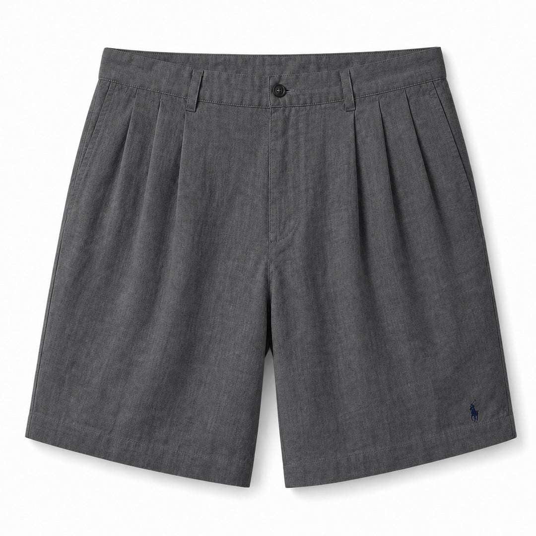 Sorrento Pleated Resort Shorts — Dark Gray