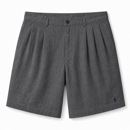 Sorrento Pleated Resort Shorts — Dark Gray