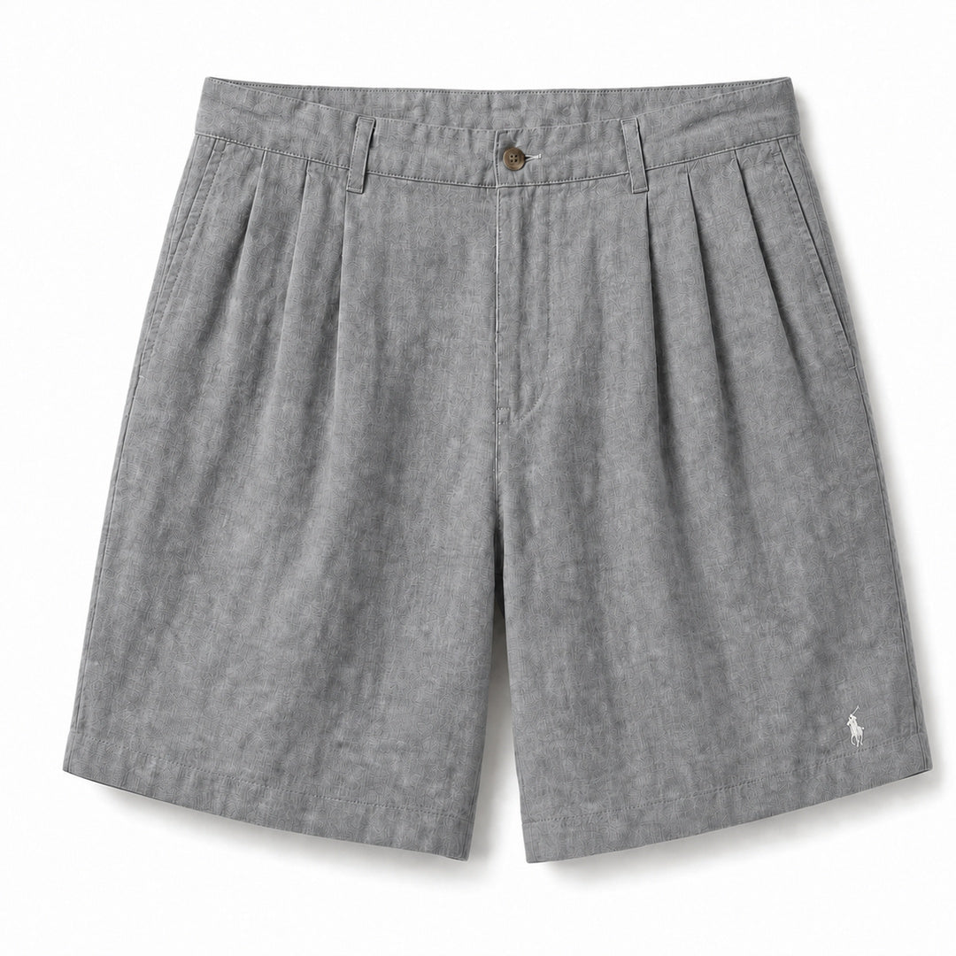 Amalfi Cotton-Linen Shorts — Gray