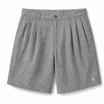 Amalfi Cotton-Linen Shorts — Gray
