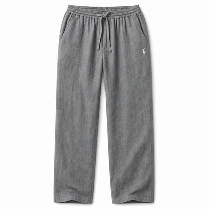 Forte Relaxed Linen Trousers — Gray