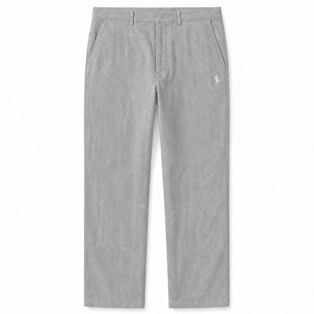 Verona Straight-Leg Linen Trousers — Gray