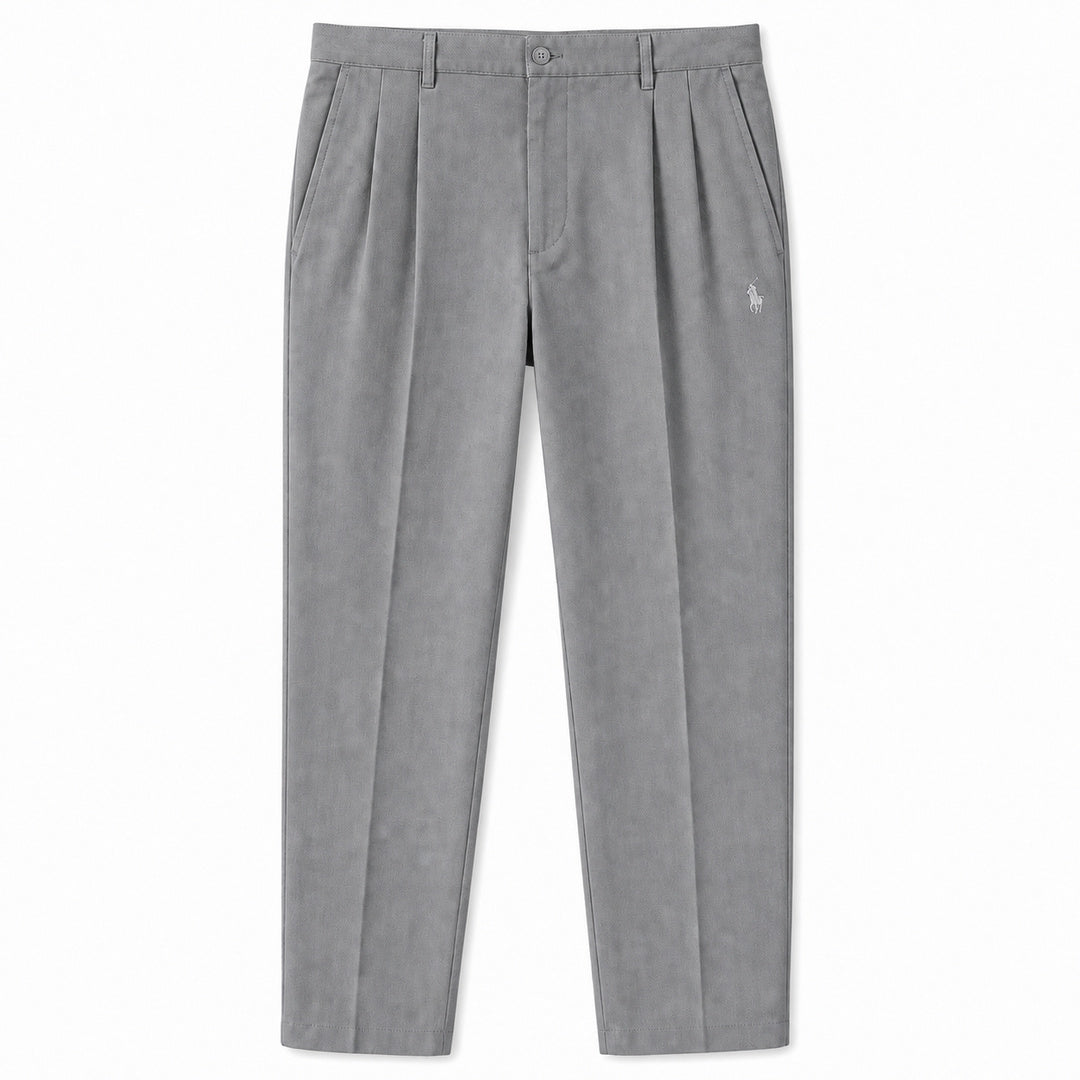 Savile Pleated Tailored Trousers — Grey