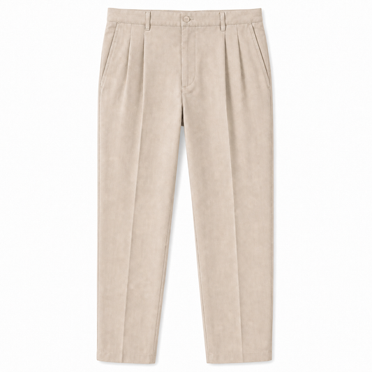 Savile Pleated Tailored Trousers Khaki