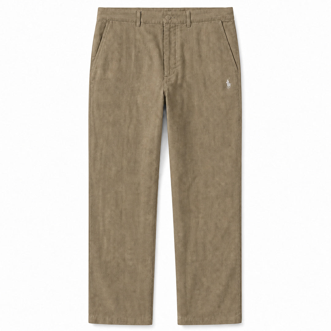 Verona Straight-Leg Linen Trousers — Khaki