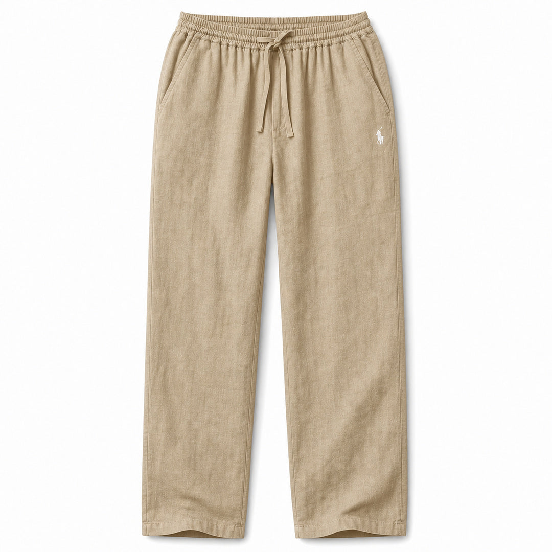 Forte Relaxed Linen Trousers — Light Khaki