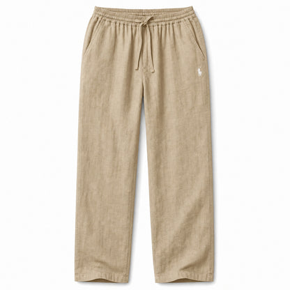 Forte Relaxed Linen Trousers — Light Khaki