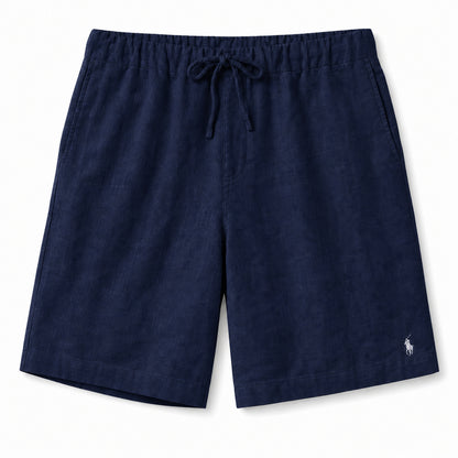 Bellagio Drawstring Linen Shorts — Navy