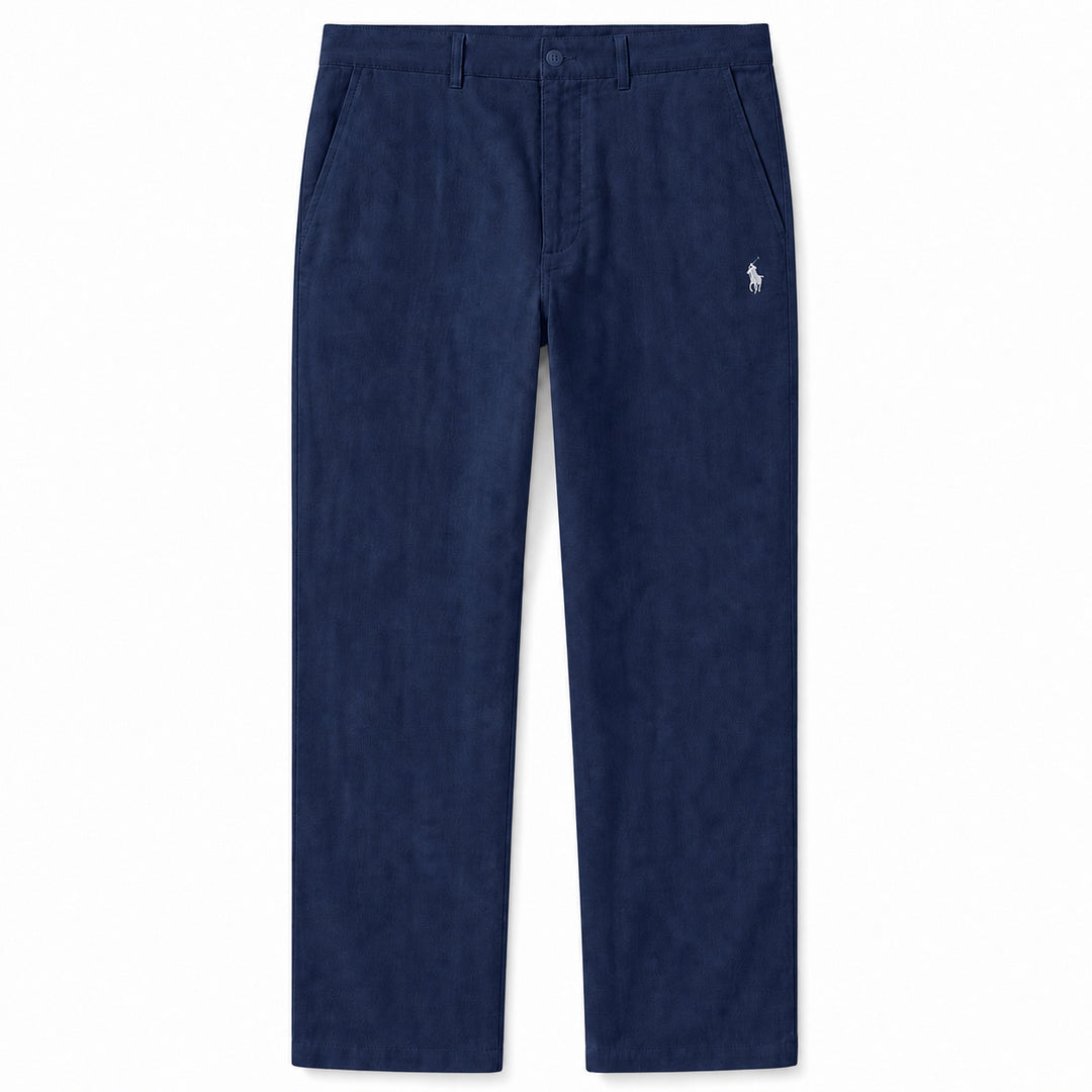 Verona Straight-Leg Linen Trousers — Navy