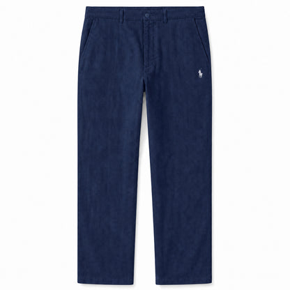 Verona Straight-Leg Linen Trousers — Navy