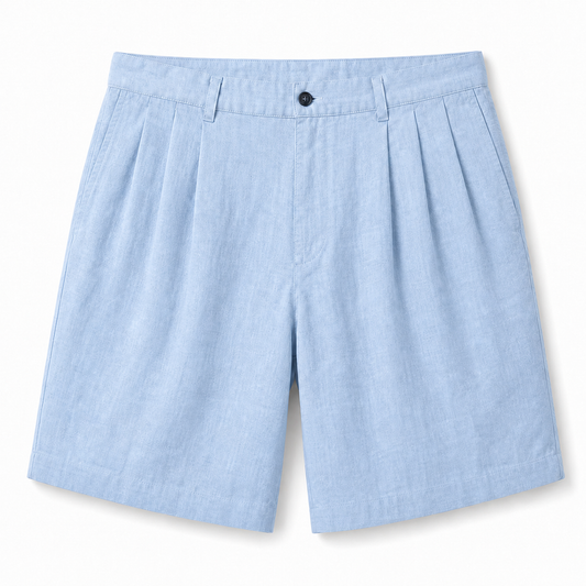 Sorrento Pleated Resort Shorts Sky Blue