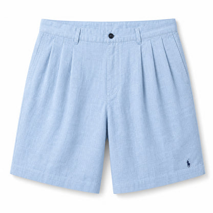 Sorrento Pleated Resort Shorts — Sky Blue