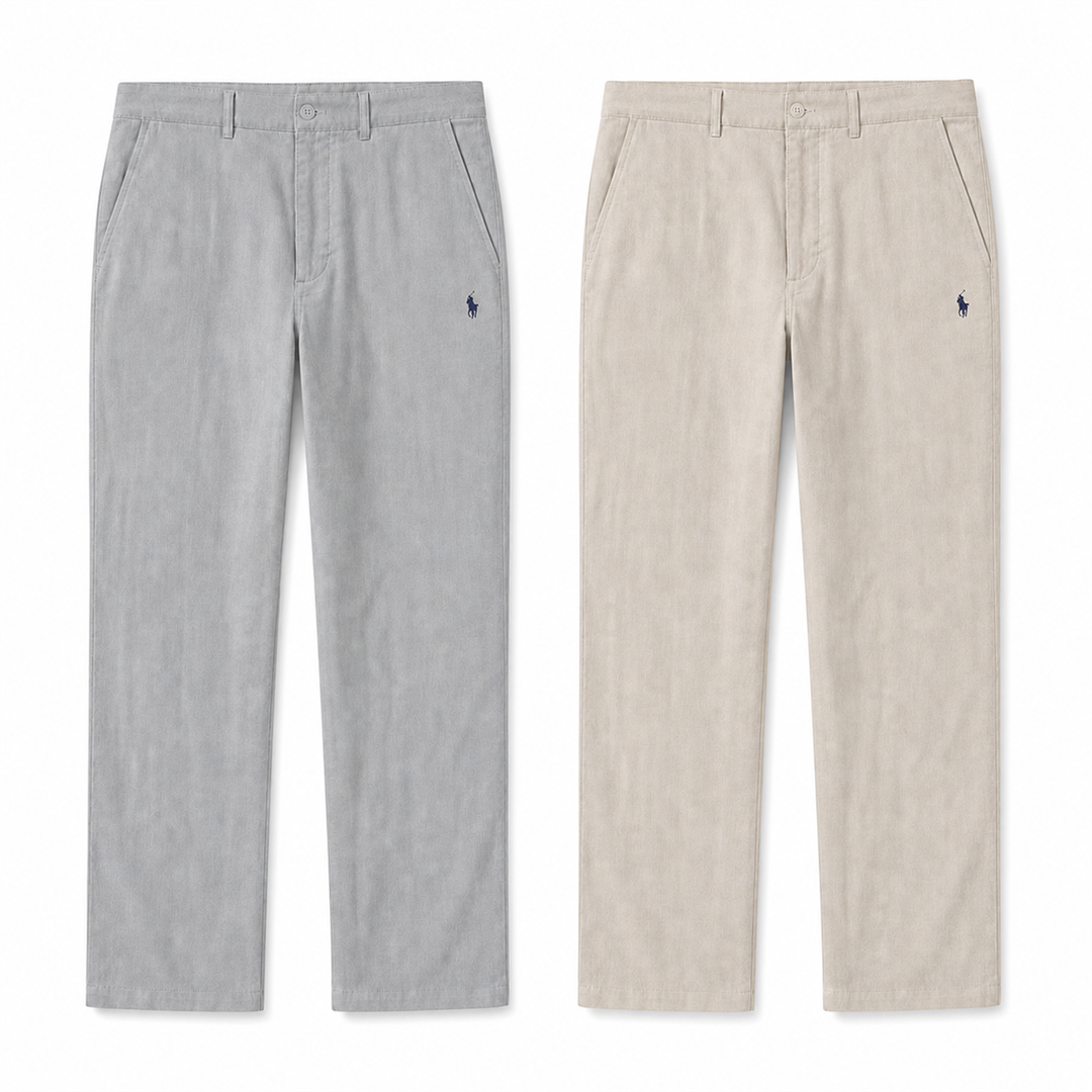 [2-Pack] Verona Straight-Leg Linen Trousers - Grey / Beige
