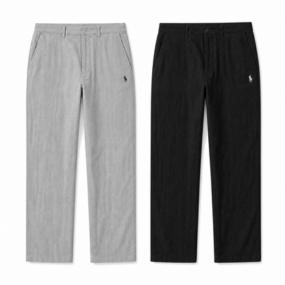 [2-Pack] Verona Straight-Leg Linen Trousers - Grey / Black
