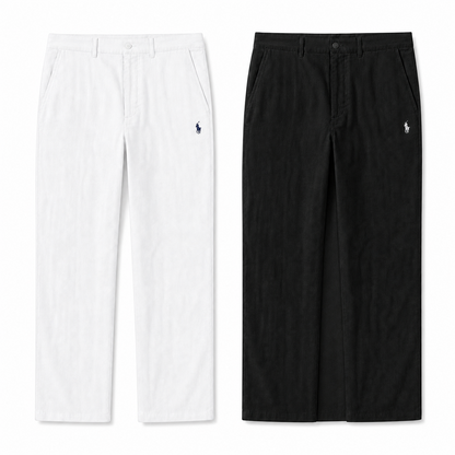 [2-Pack] Verona Straight-Leg Linen Trousers - White / Black