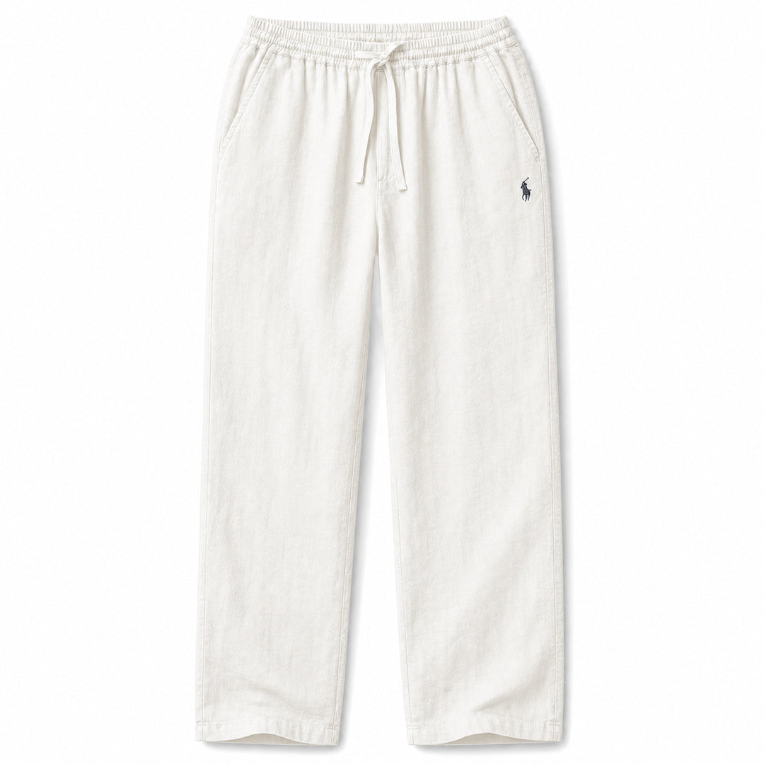 Forte Relaxed Linen Trousers — White