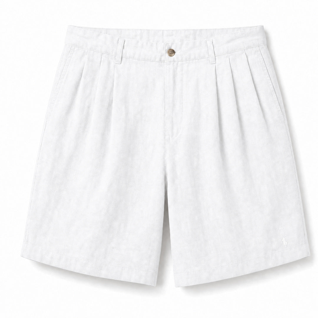 Amalfi Cotton-Linen Shorts — White