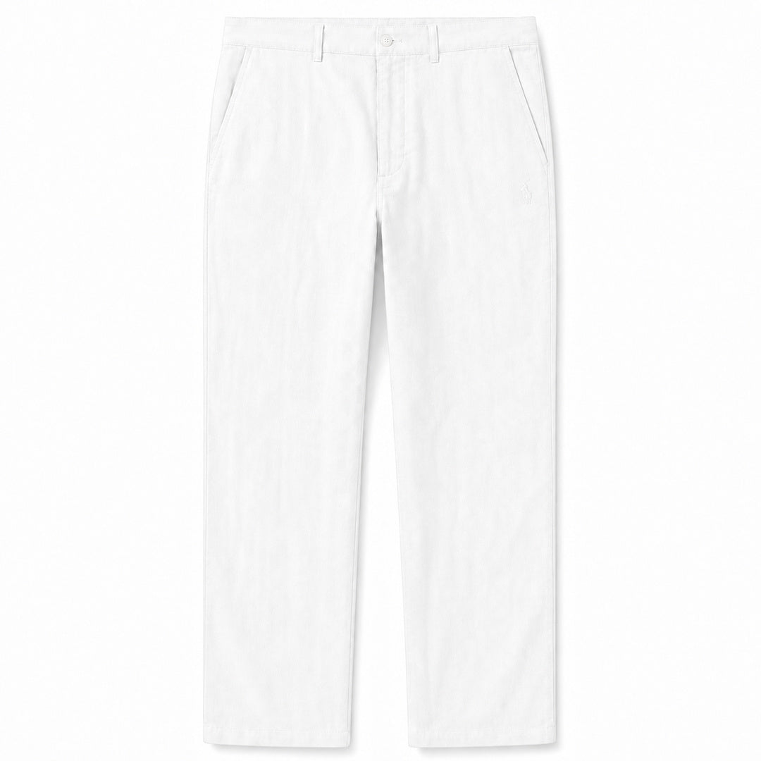 Verona Straight-Leg Linen Trousers — White