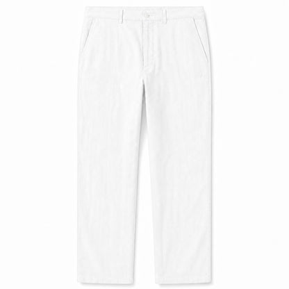 Verona Straight-Leg Linen Trousers — White